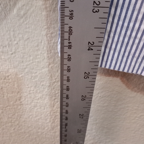 Hilary Radley Blue & White Stripe Seersucker Pants Pull On Crop L - Picture 7 of 10